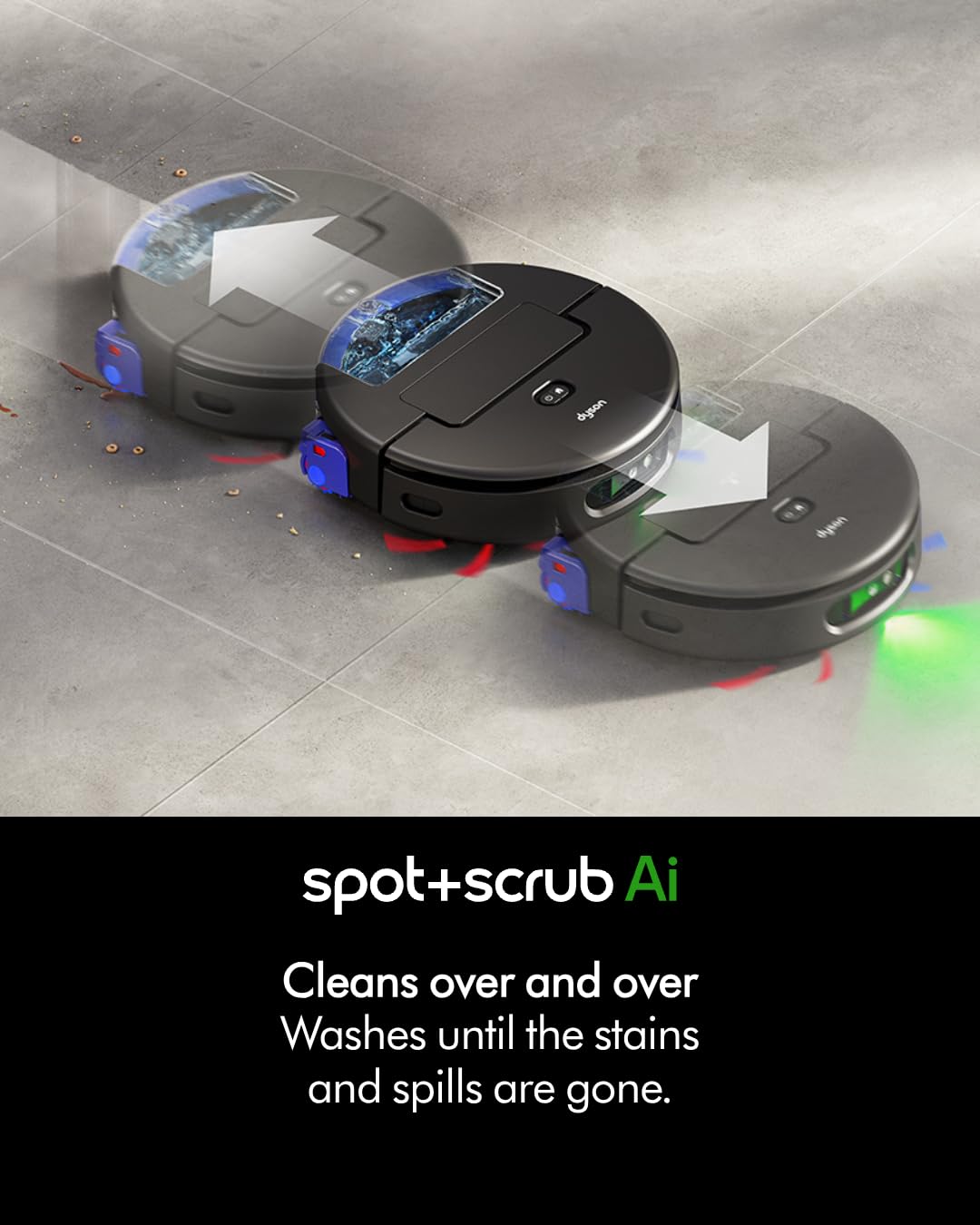 DYSON SPOT+SCRUB AI ROBOT VACCUM VACUUM CLEANER BLACK-BLUE RB05-A thumbnail 4