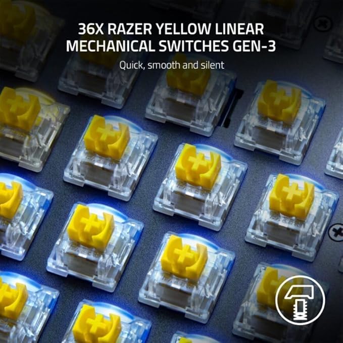RAZER MECHANICAL SWITCHES CLICKY GEN- YELLOW LINEAR RC21-02040100-R3M1 thumbnail 4