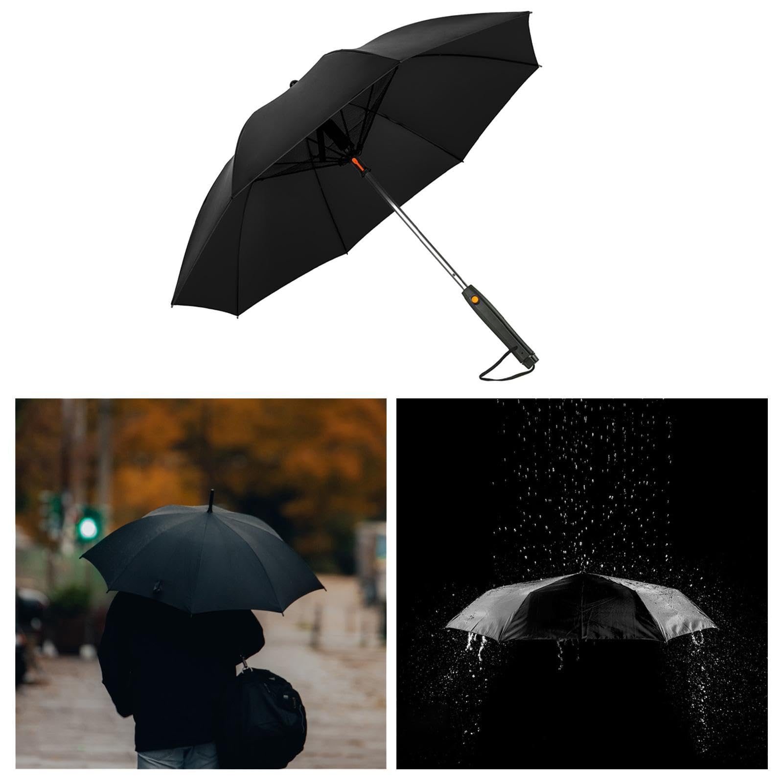 UMBRELLA WITH FAN DRY BATTERY BLACK thumbnail 3