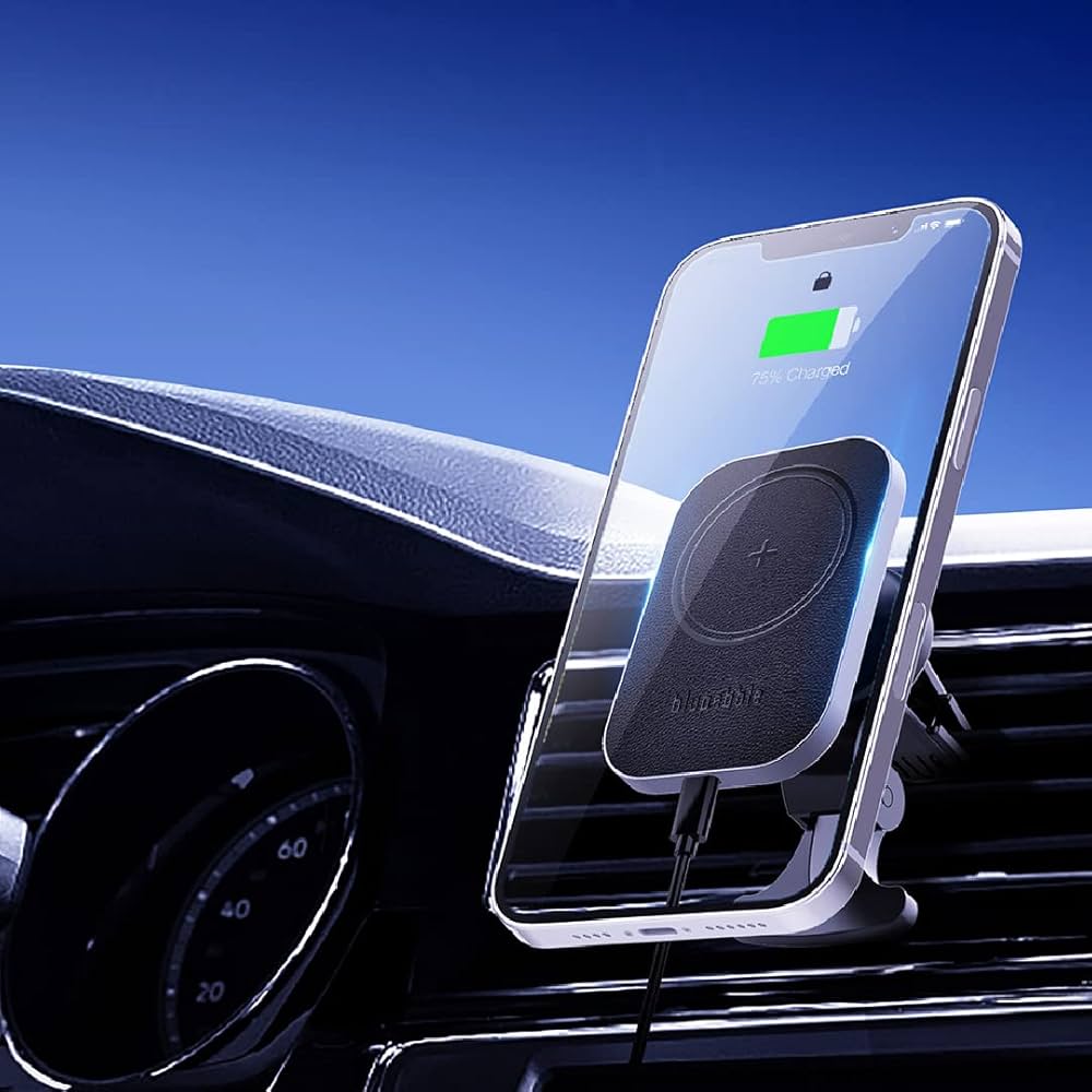 BLUPEBBLE NAVIMAG MOUNT PRO MAGNETIC WIRELESS CAR MOUNT WITH LED LIGHTS GRAY BP-NAVIMAGMOUNTPRO-GY thumbnail 3