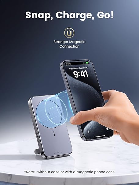 UGREEN MAGNETIC WIRELESS POWER BANK 10000MAH SPACE GRAY PB206 thumbnail 7