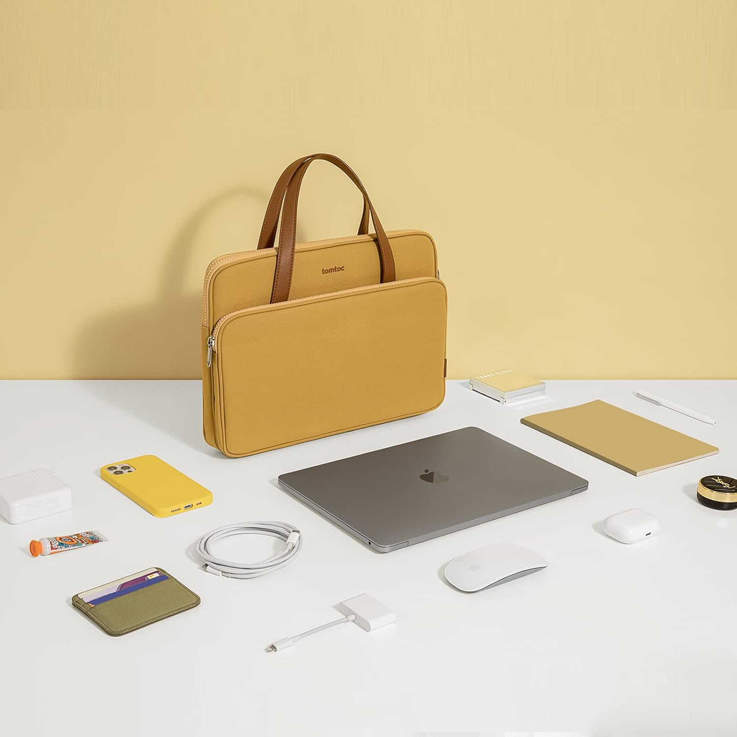 TOMTOC VERSATILE A11 14 INCH LAPTOP HANDBAG YELLOW A11D3Y1 thumbnail 6