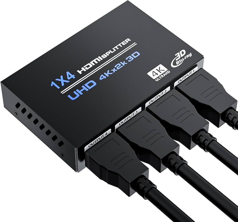 HDMI SPLITTER 1X4 W/POWER WITH 3D SUPPORT