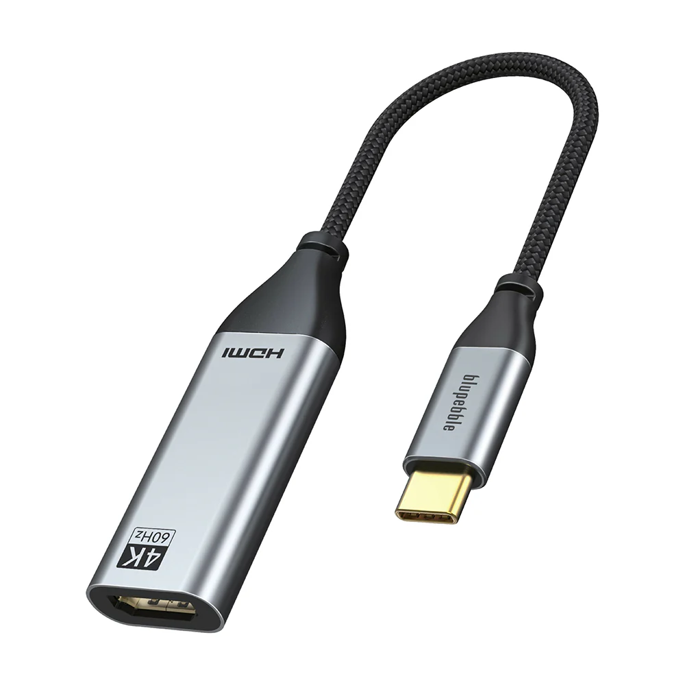 BLUPEBBLE USB-C TO 4K HDMI ADAPTER GRAY  BP-C4KHDMI-GY