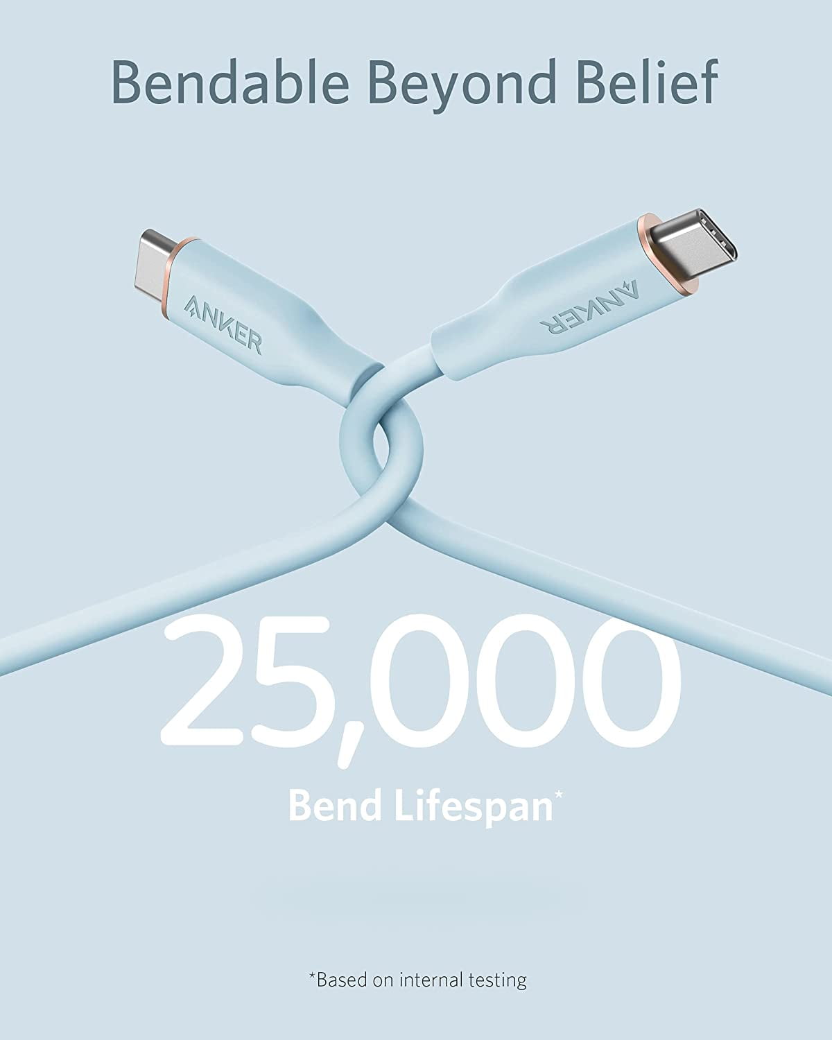 ANKER POWERLINE III FLOW USB-C TO USB-C 100W CABLE BLUE A8552H31 thumbnail 5