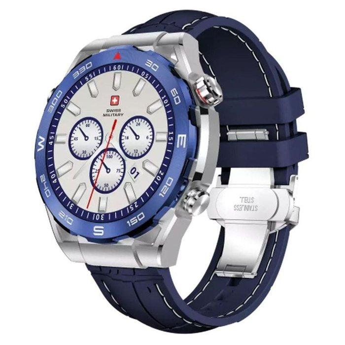 SWISS MILITARY DOM 3 WATCH WITH SILICONE STRAP BLUE SM-W-DOM3-SIF-BLUSIST-2PRESTP thumbnail 2