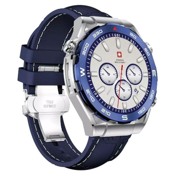 SWISS MILITARY DOM 3 WATCH WITH SILICONE STRAP BLUE SM-W-DOM3-SIF-BLUSIST-2PRESTP thumbnail 3