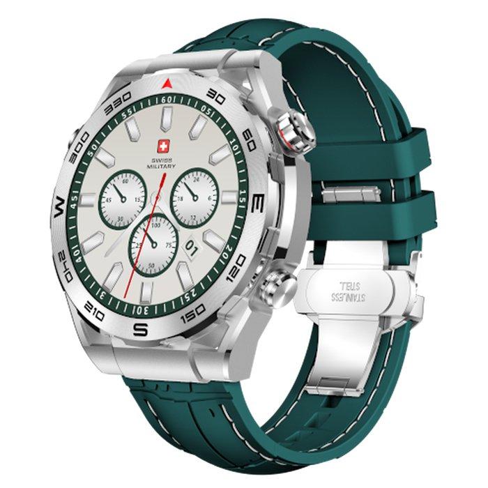 SWISS MILITARY DOM 3 WATCH WITH SILICONE STRAP GREEN SM-W-DOM3-SIF-GRNSIST-2PRESTP thumbnail 3