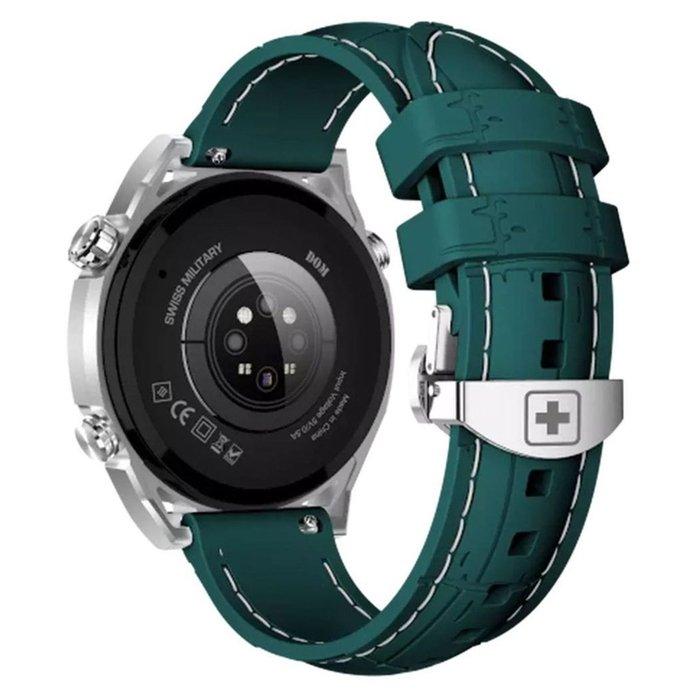 SWISS MILITARY DOM 3 WATCH WITH SILICONE STRAP GREEN SM-W-DOM3-SIF-GRNSIST-2PRESTP thumbnail 2