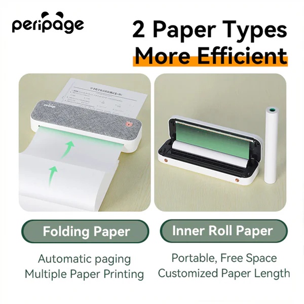 PeriPage A40 Mini Printer (Grey) - Portable and Efficient Wireless Printing Solution thumbnail 3