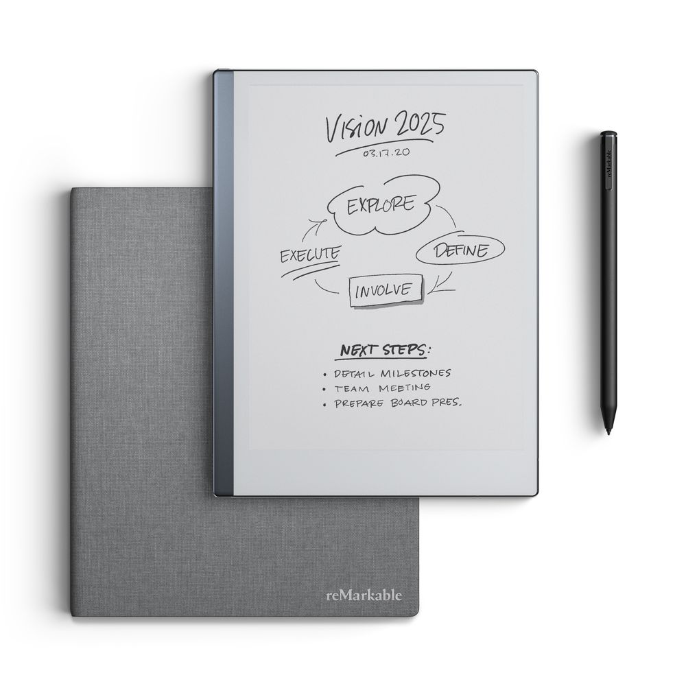 REMARKABLE 2 BUNDLE PAPER TABLET WITH MARKER PLUS AND POLYMER WEAVE BOOK FOLIO RM 110-346-41165