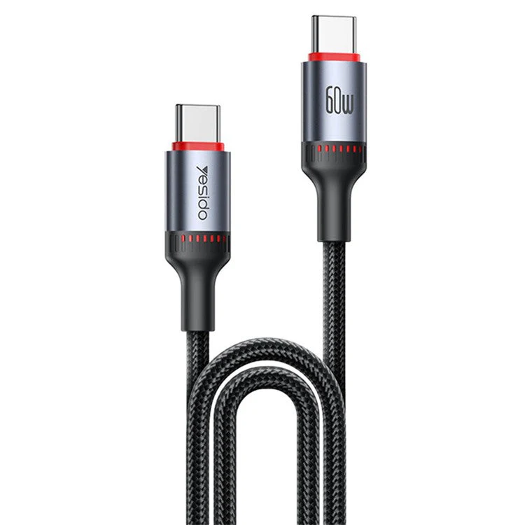YESIDO 60W USB-C TO USB-C CABLE 2M BLACK CA183