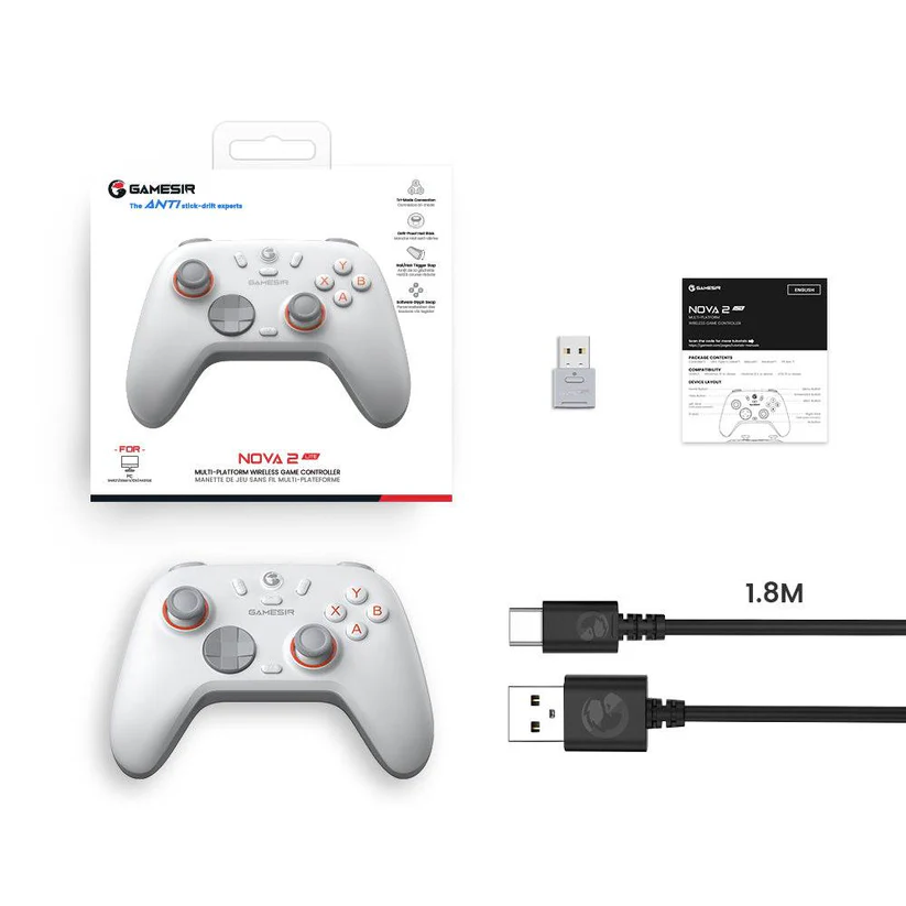 GAMESIR NOVA 2 LITE WIRELESS GAME CONTROLLER WHITE N2 LITE thumbnail 2