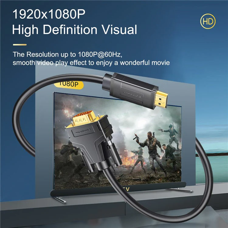 MINDPURE HDMI TO VGA ADAPTER CABLE 3M BLACK LX10416 thumbnail 7
