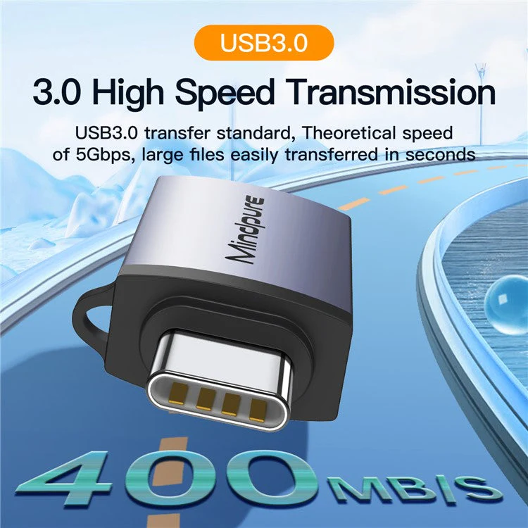 MINDPURE TYPE-C MALE TO USB 3.2 GEN 2 ADAPTER GRAY LX10659 thumbnail 2