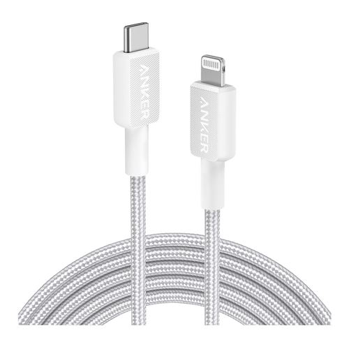 ANKER 322 USB C TO LIGHTNING CABLE BRAIDED 10FT WHITE A81B7H21 thumbnail 2