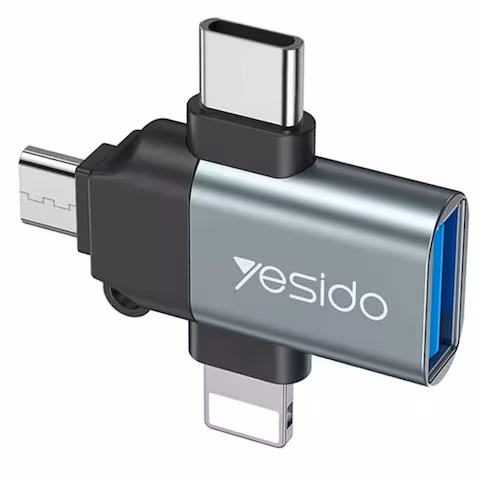 YESIDO OTG ADAPTER BLACK GS35 thumbnail 2
