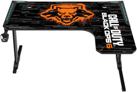 GAMEON CALL OF DUTY RGB FLOWING LIGHT GAMING DESK WITH TABLE MOUSE PAD BLKOPS6-RAPTOR-R thumbnail 2