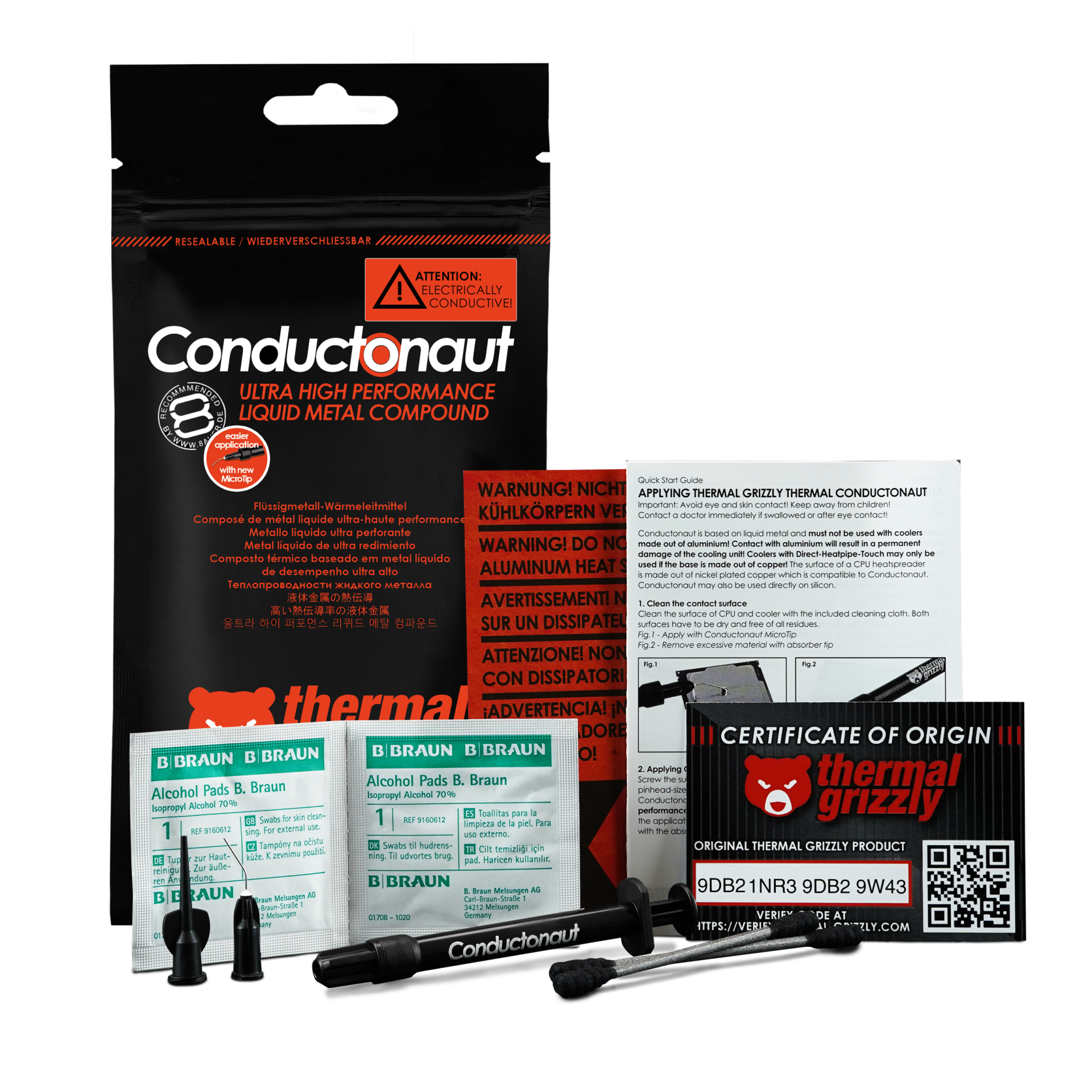 Thermal Grizzly Conductonaut Liquid Metal Thermal Paste - 1g TG-C-001-R thumbnail 3