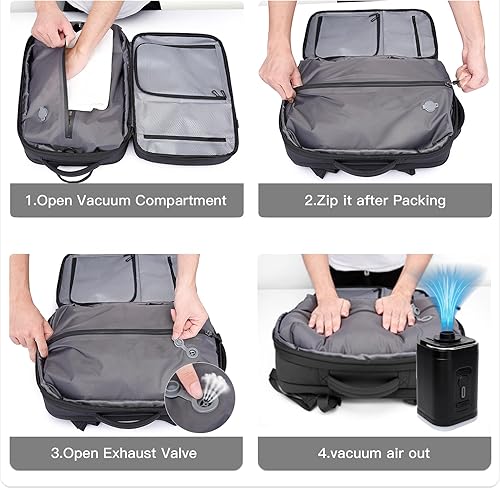 BANGE EXPANDABLE BACKPACK WITH AIR PUMP BLACK BG-3028 thumbnail 2