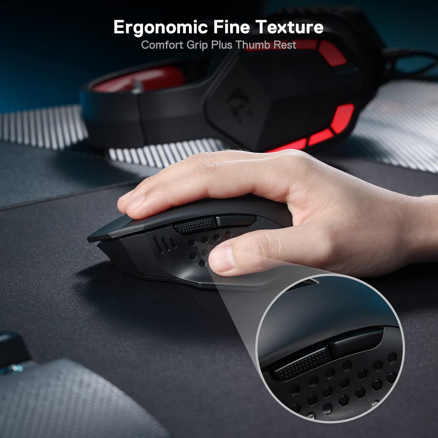REDRAGON M656 GAINER WIRELESS MOUSE BLACK thumbnail 7