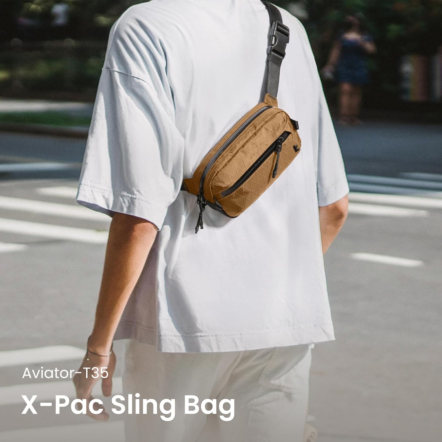 TOMTOC AVIATOR CHEST BAG 1.5L KHAKI T35S1K1 thumbnail 10
