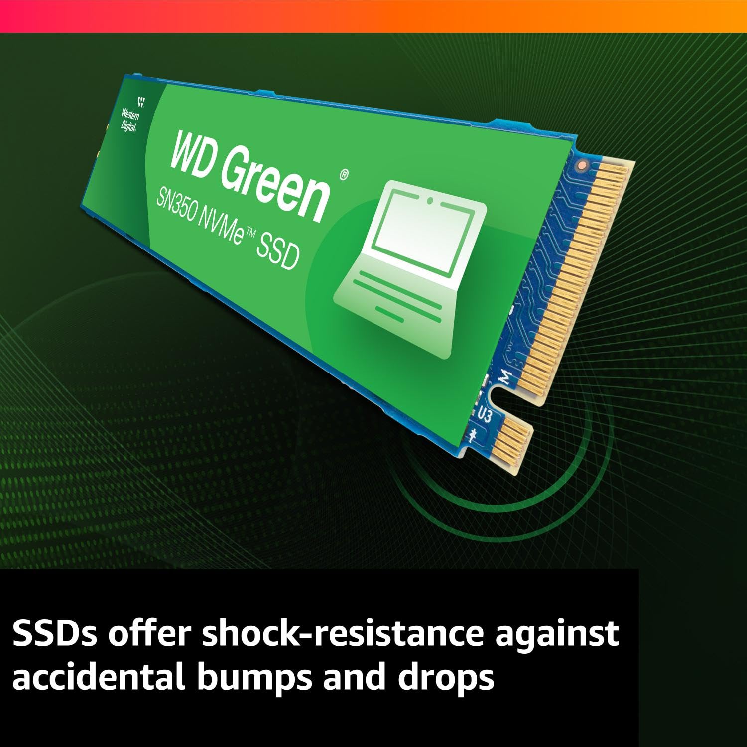 WD INTERNAL SSD 500GB SN350 M.2 NVME 2280 PCIE GEN 4 GREEN WDS500G2G0C-00CDH0 thumbnail 6