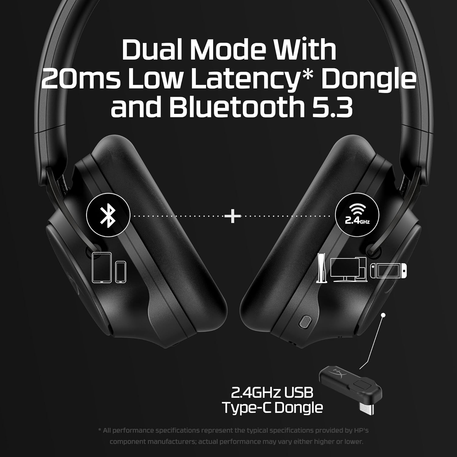 HYPERX CLOUD MIX 2 DUAL WIRELESS GAMING HEADSET BLACK 7P5J2AA thumbnail 3