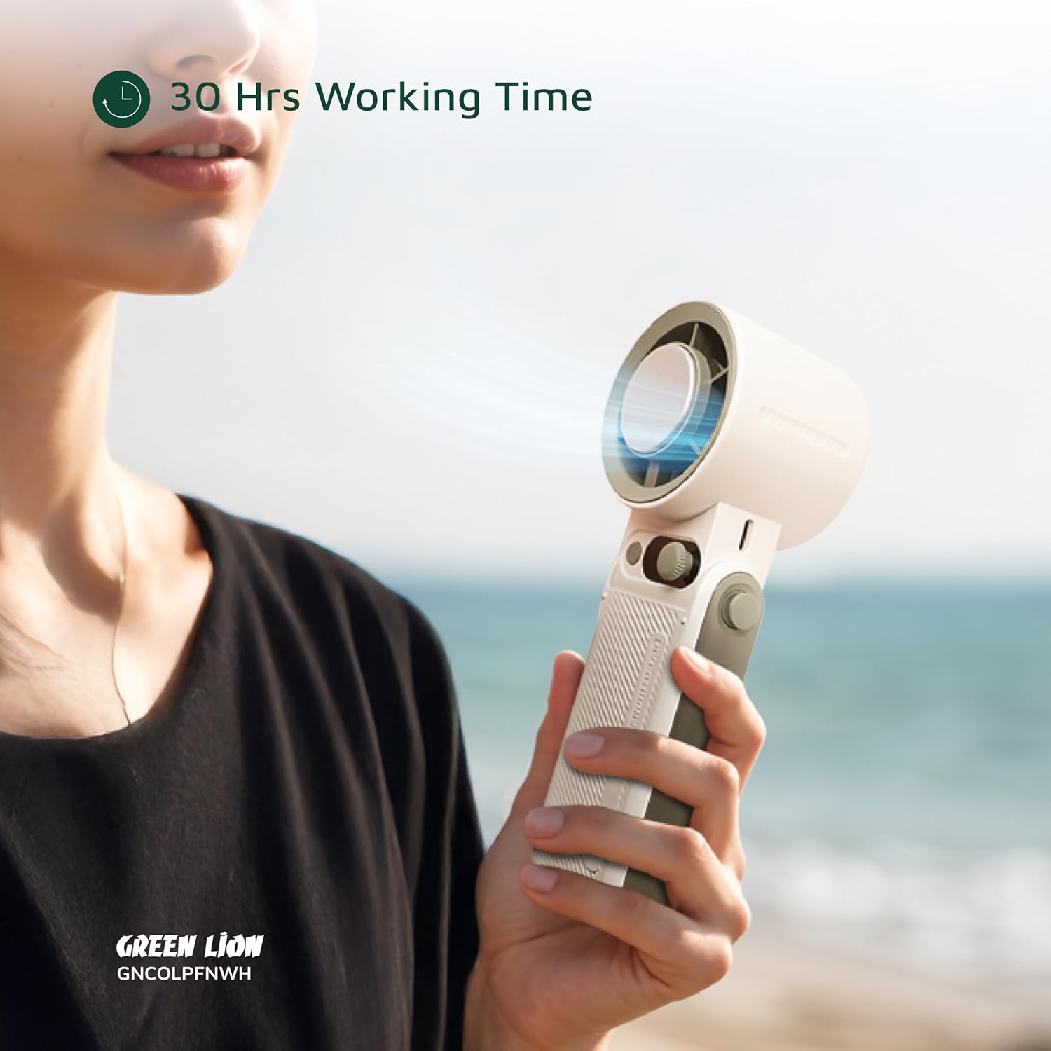 GREEN LION HANDHELD COOLIO PORTABLE FAN WHITE GNCULPFNWH thumbnail 3