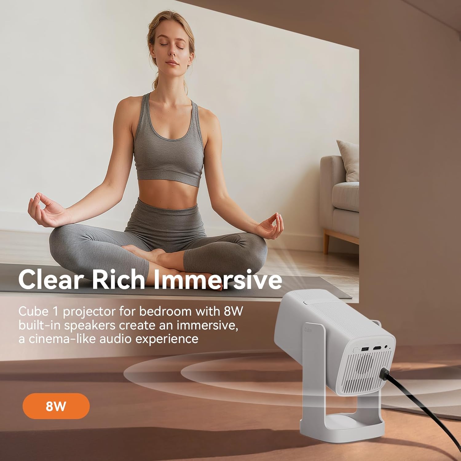 WANBO CUBE 1 360 ADJUSTABLE SMART PROJECTOR WITH WI-FI AND BLUETOOTH ANDROID TV 11 ALPINE WHITE thumbnail 9