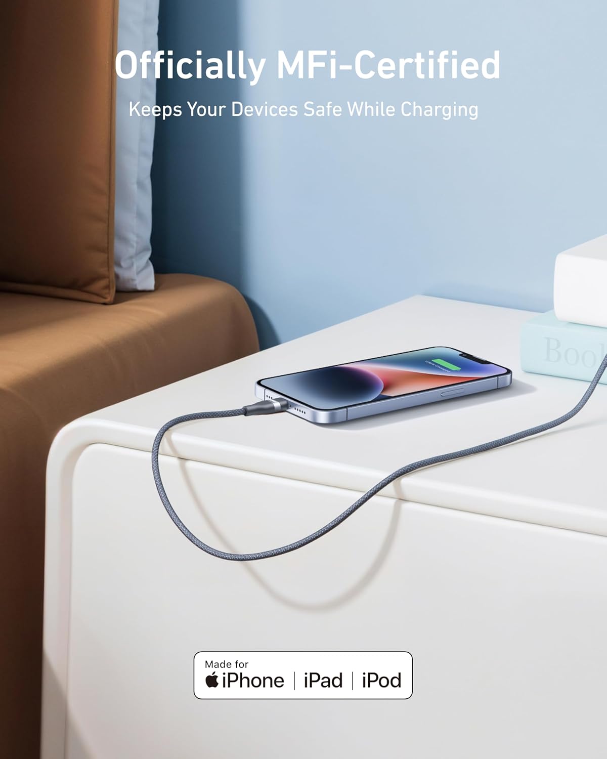 ANKER USB-C TO LIGHTNING BRAIDED CABLE 3FT BLACK A82B2011 thumbnail 7