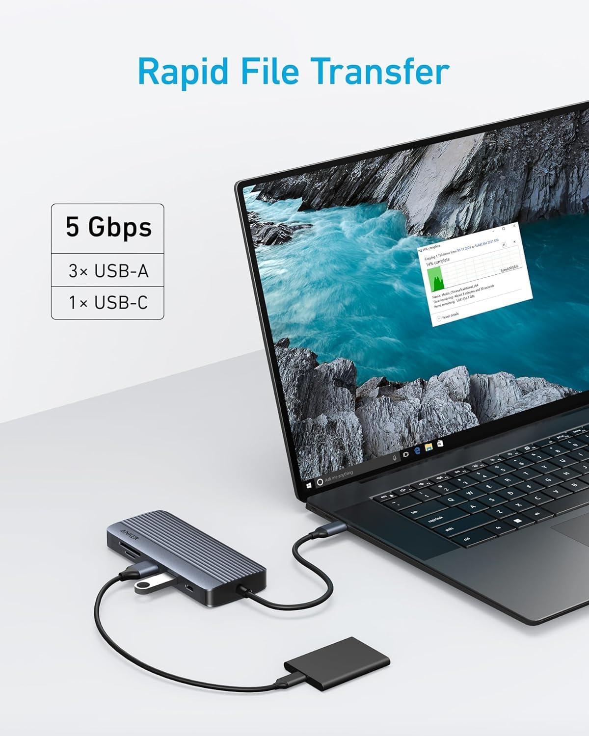 ANKER USB C HUB 10 IN 1 DUAL DISPLAY A83C2HA1 thumbnail 4