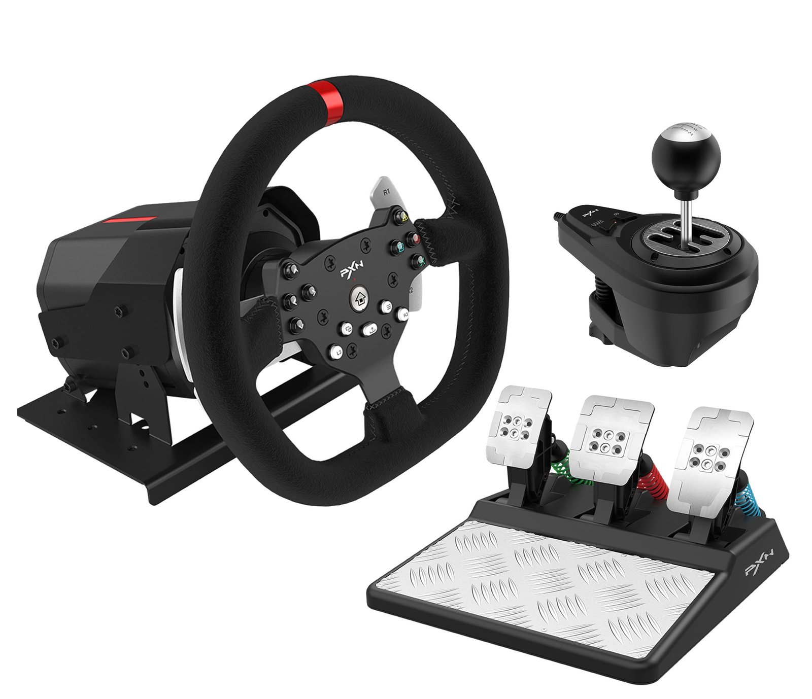 PXN FORCE FEEDBACK STEERING WHEEL PEDALS & SHIFTER FOR PC/PS3/PS4/XBOX ONE PXN-V10