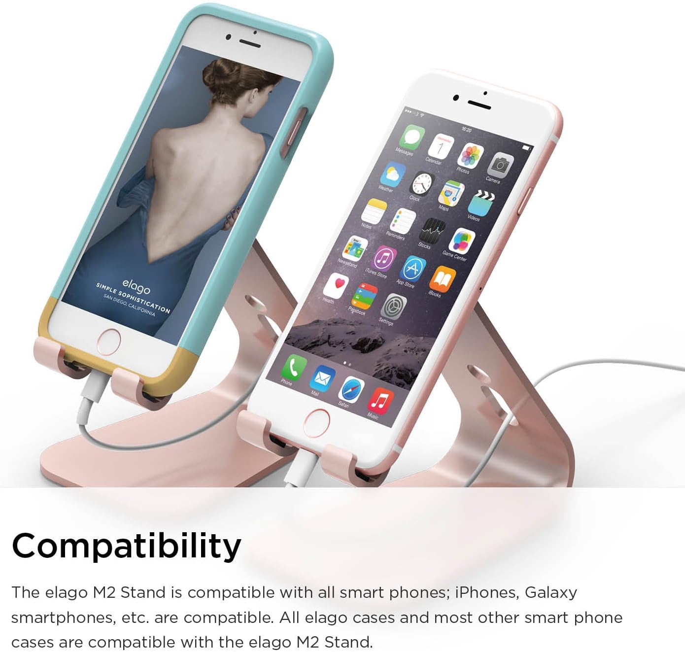 ELAGO ALUMINUM M2 STAND FOR SMART PHONES ROSE GOLD EL-M2-STAND-RGD thumbnail 4