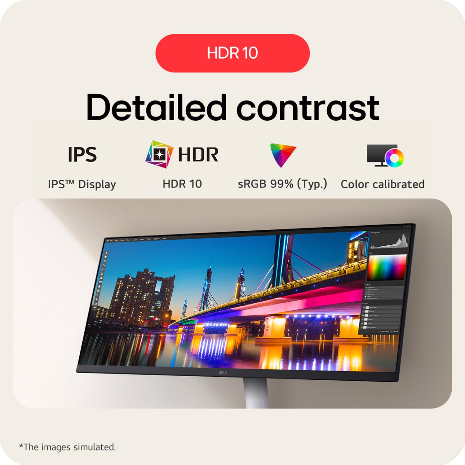 LG 29 INCH ULTRAWIDE WFHD 100HZ HDR10 GAMING MONITOR 29U531A-W thumbnail 13