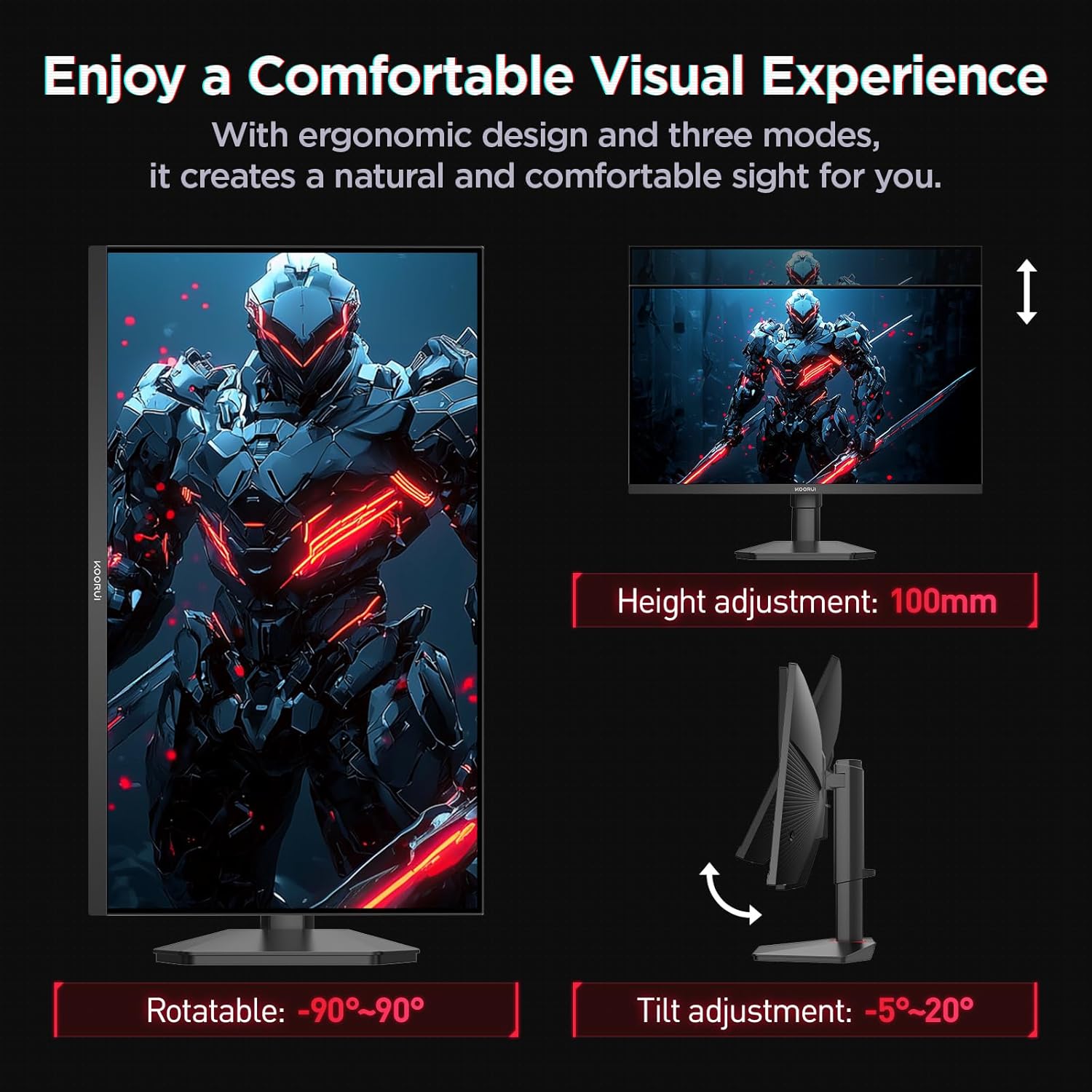 KOORUI 27-INCH QHD 2560X1440 320HZ 1MS IPS PANEL GAMING MONITOR G2721E thumbnail 8
