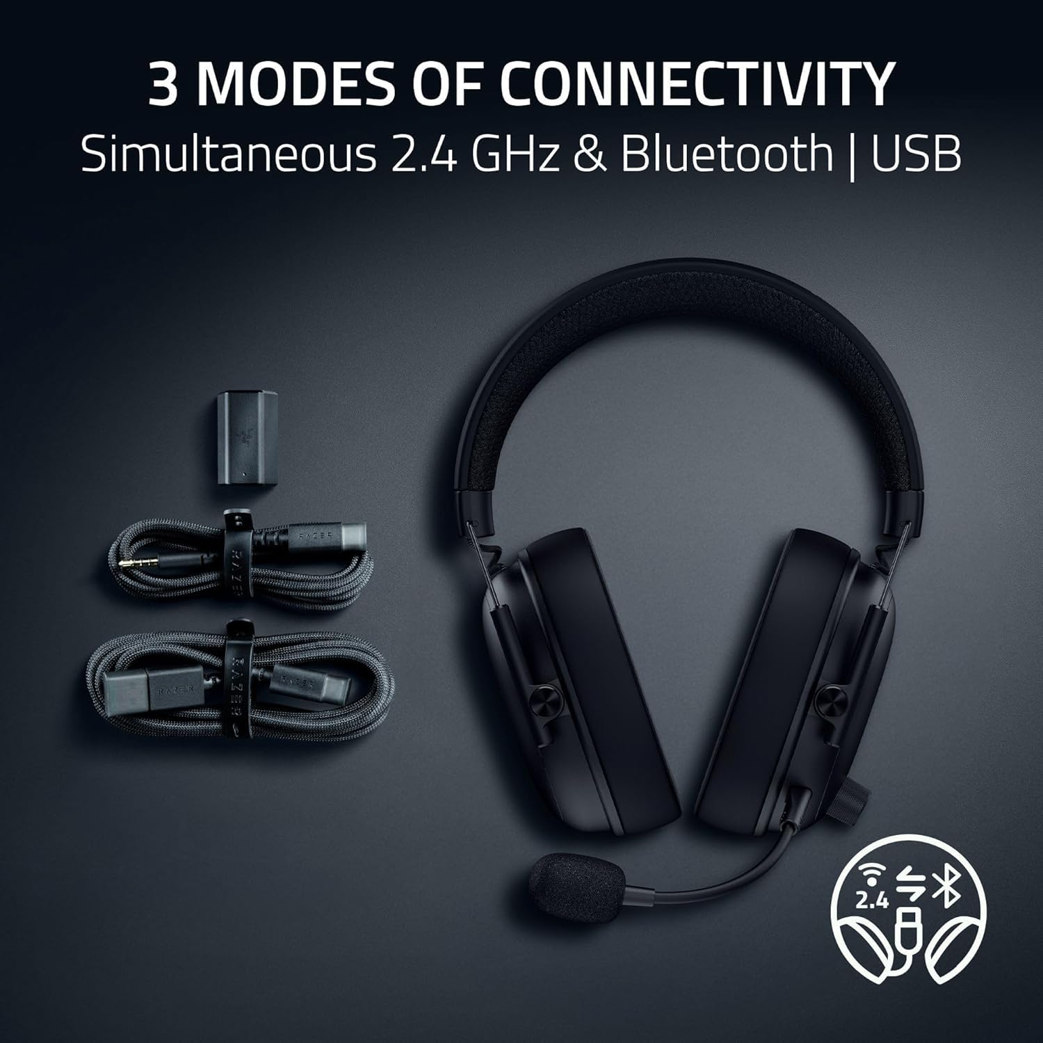 RAZER BLACKSHARK V3 WIRELESS ESPORTS GAMING HEADSET BLACK RZ04-05410100-R3M1 thumbnail 8