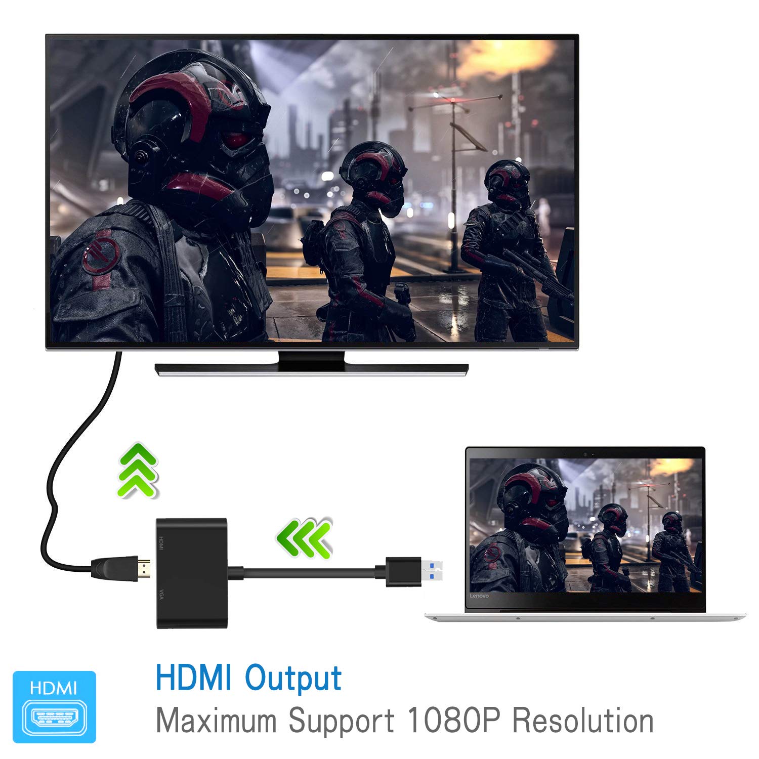 USB 3.0 TO HDMI & VGA VIDEO ADAPTER thumbnail 3