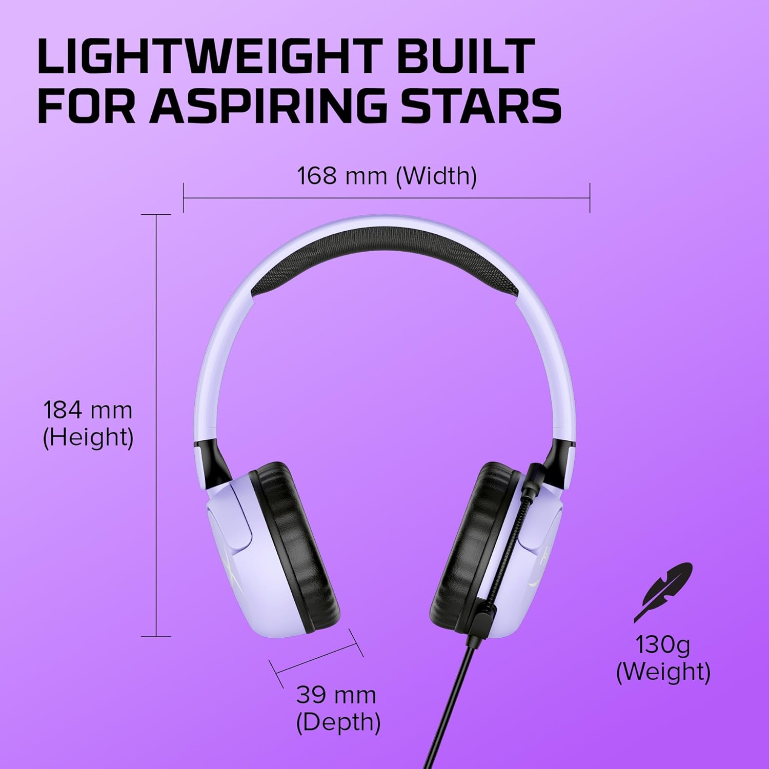 HYPERX CLOUD MINI GAMING HEADSET LAVENDER 7G8F5AA thumbnail 5