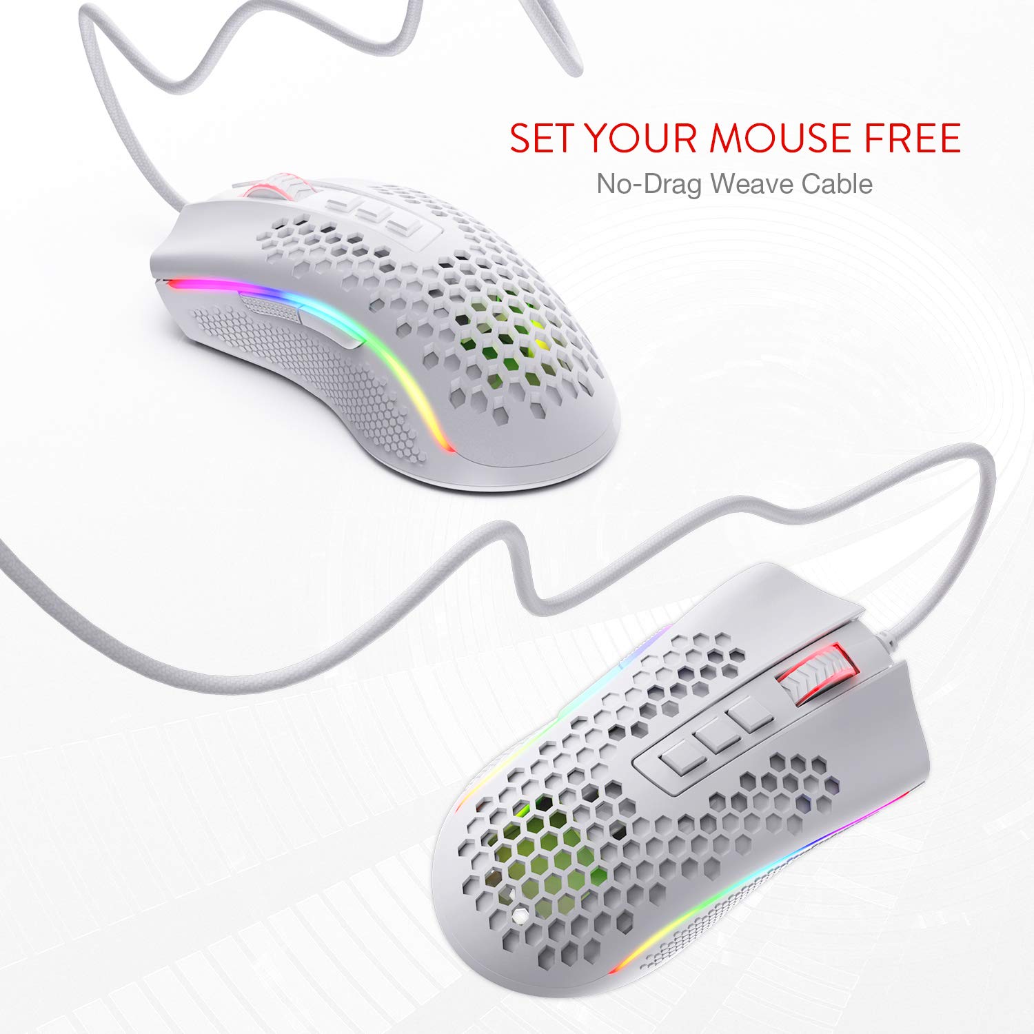REDRAGON STORM HONEYCOMB WIRED GAMING MOUSE M808-RGB thumbnail 6