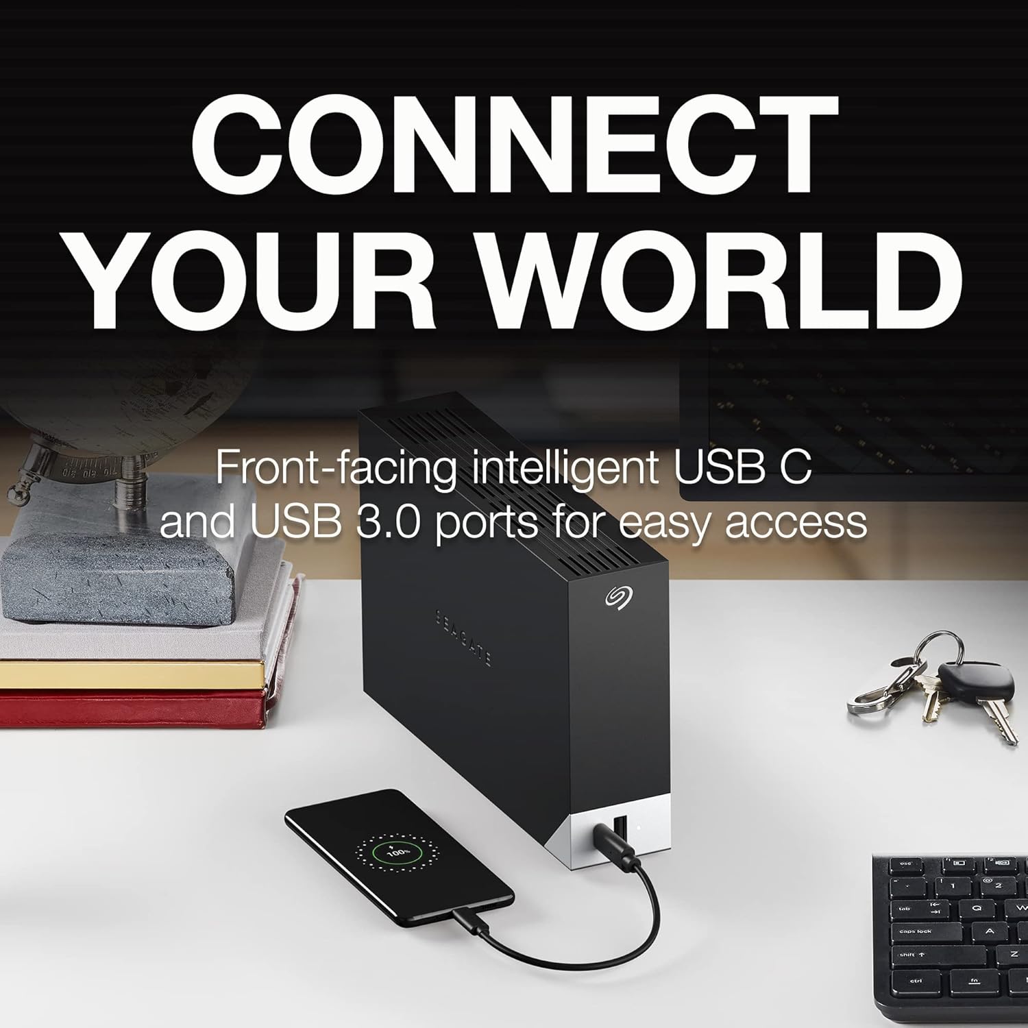 SEAGATE ONE TOUCH 16 TB USB TYPE-A / USB TYPE-C 3.2 EXTERNAL HARD DRIVE BLACK STLC16000402 thumbnail 3