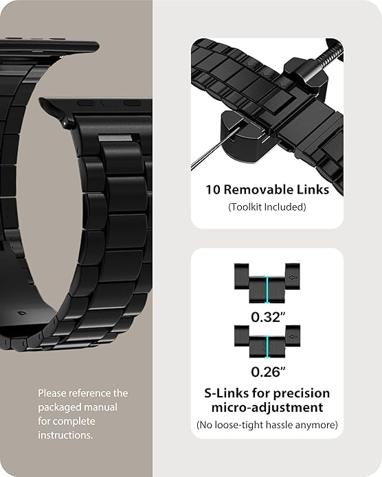APPLE WATCH STAINLESS STEEL BAND 44/45/49MM BLACK thumbnail 3