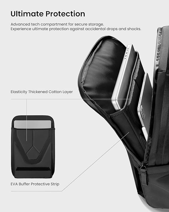 TOMTOC VOYAGE T50 LAPTOP BACKPACK BLACK T50M1D1 thumbnail 6
