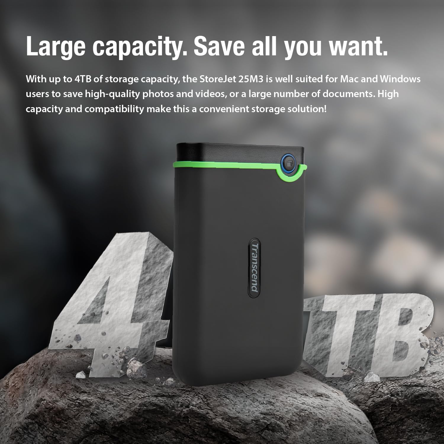 TRANSCEND 2TB EXTERNAL HDD M3S USB 3.0 BLACK TS2TSJ25M3S thumbnail 8
