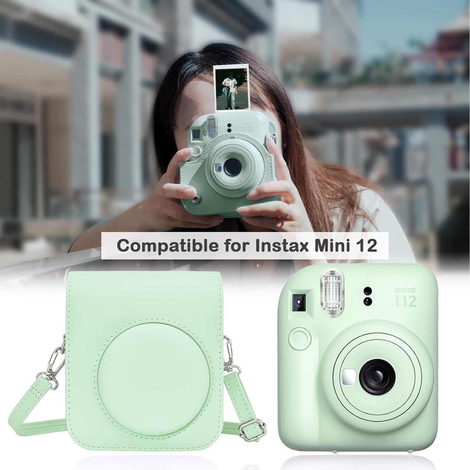 INSTAX MINI 12 CAMERA BAG GREEN thumbnail 9