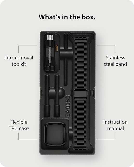 APPLE WATCH STAINLESS STEEL BAND 44/45/49MM BLACK thumbnail 2