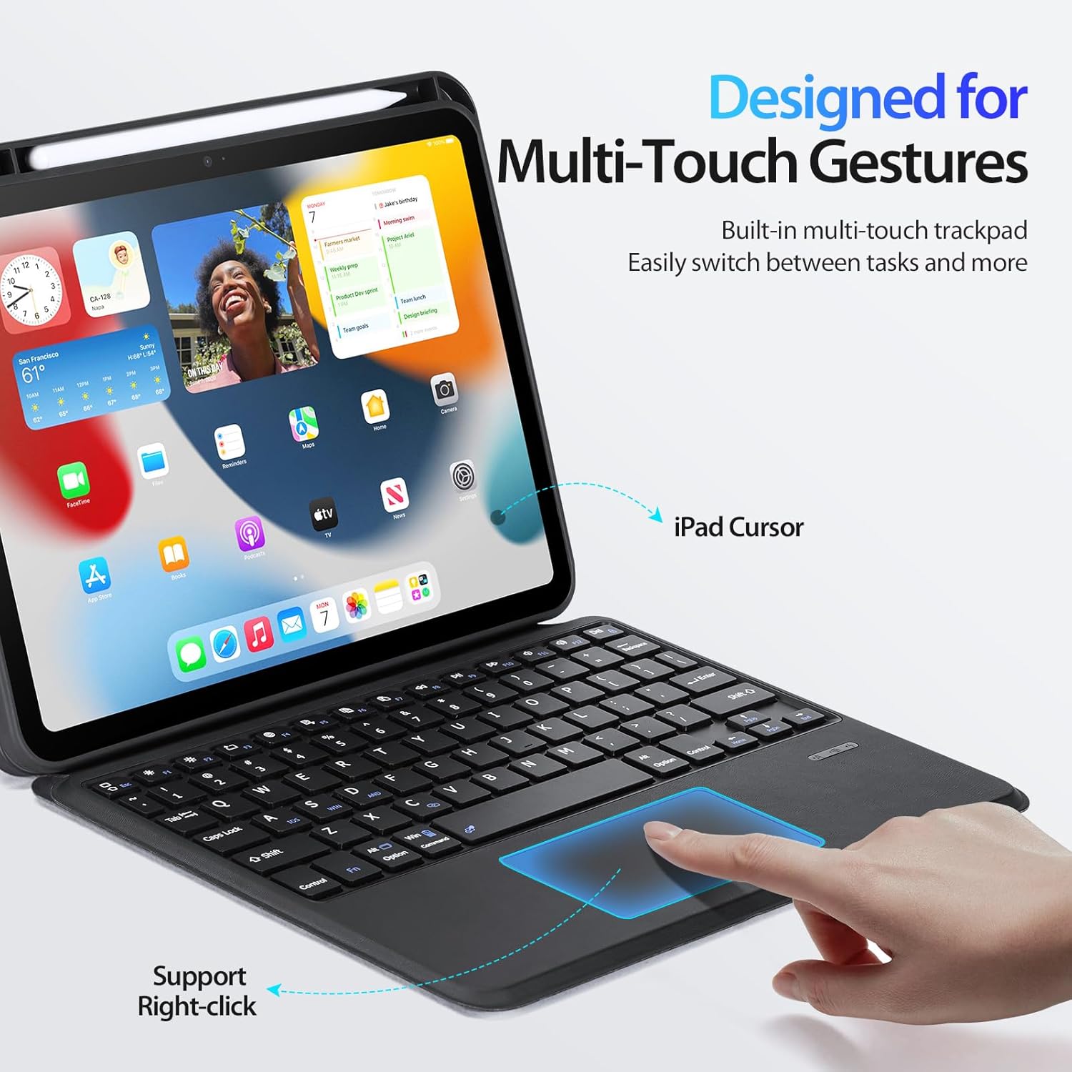 DUX DUCIS IPAD 7/8/9 10.2 INCH MAGNETIC FOLIO KEYBOARD BLACK DK-ALBYBG-001-CP thumbnail 5