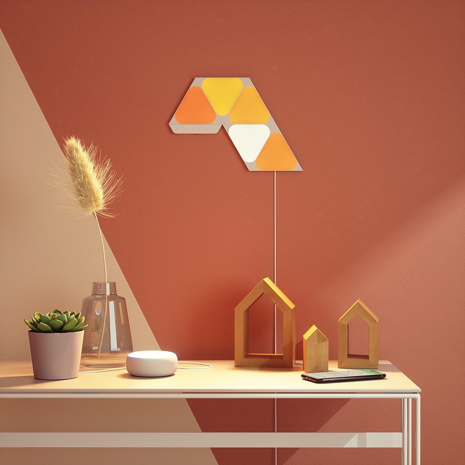 NANOLEAF SHAPES TRIANGLE MINI STARTER KIT WHITE 5 PACK thumbnail 5