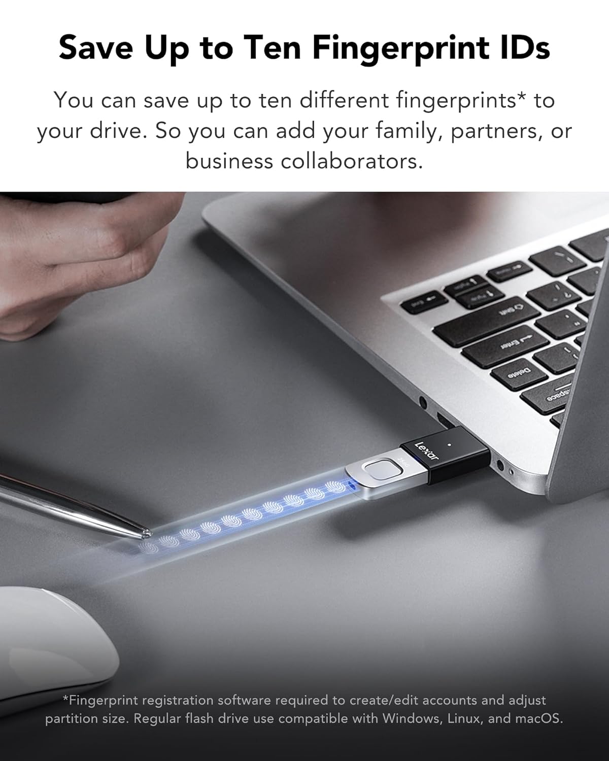 LEXAR JUMPDRIVE FINGERPRINT F35 PRO USB 3.2 GEN 1 400MBS 256GB LJDF35P256G-RNBNG thumbnail 3