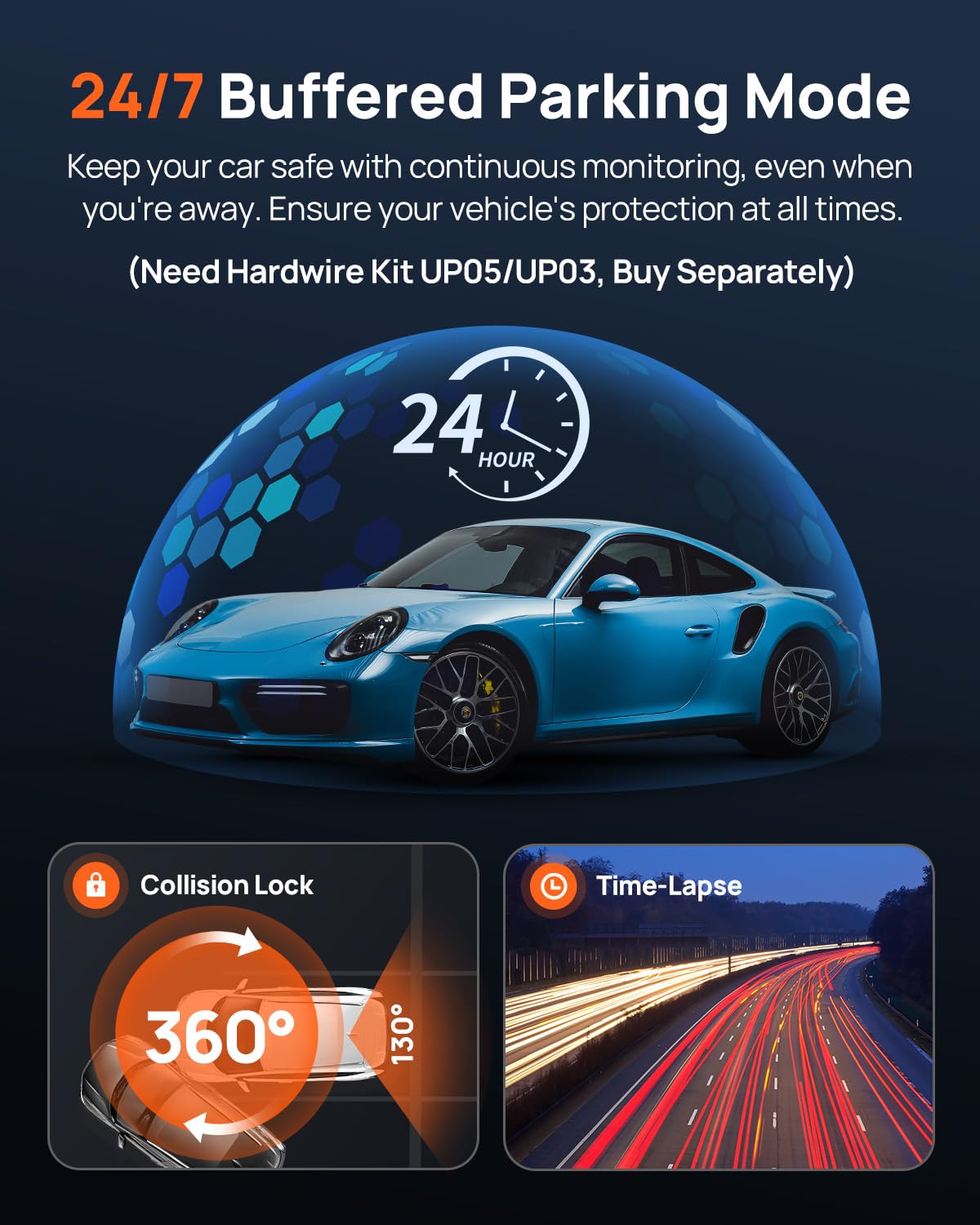70MAI 4K OMNI DASH CAM WITH 128GB MEMORY CARD BLACK & GREY X800 thumbnail 7
